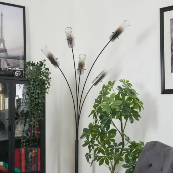 hofstein Lampadaire Caimitte Noir, 5 lumières* Lampes Modernes