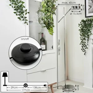 hofstein Lampadaire Camori Chrome, 1 lumière* Lampes Modernes