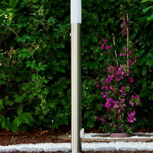 hofstein Lampadaire Caserta Acier inoxydable, 1 lumière, Détecteur de mouvement* Lampes Modernes