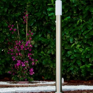hofstein Lampadaire Caserta Acier inoxydable, 1 lumière, Détecteur de mouvement* Lampes Modernes