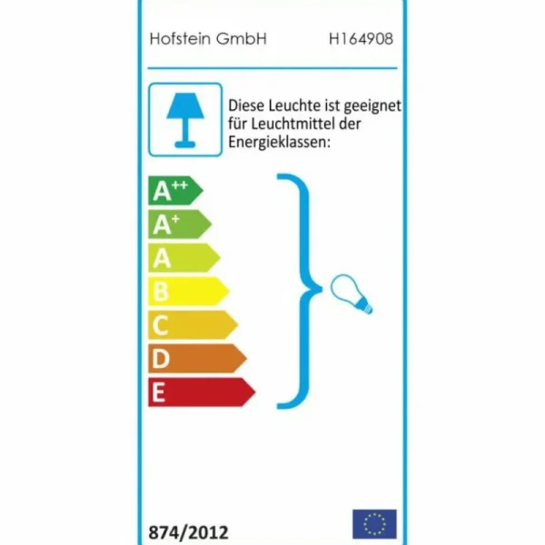 hofstein Lampadaire Caserta Acier inoxydable, 1 lumière* Lampes Modernes