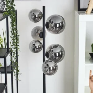 hofstein Lampadaire Chehalis LED Noir, 6 lumières* Lampes Modernes