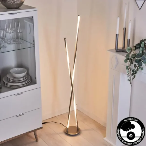 hofstein Lampadaire Concord LED Argenté, 1 lumière* Lampes Modernes