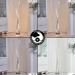 hofstein Lampadaire Concord LED Argenté, 1 lumière* Lampes Modernes
