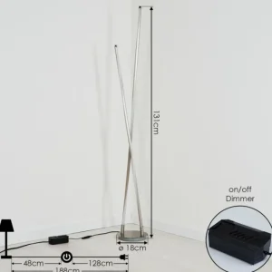 hofstein Lampadaire Concord LED Argenté, 1 lumière* Lampes Modernes