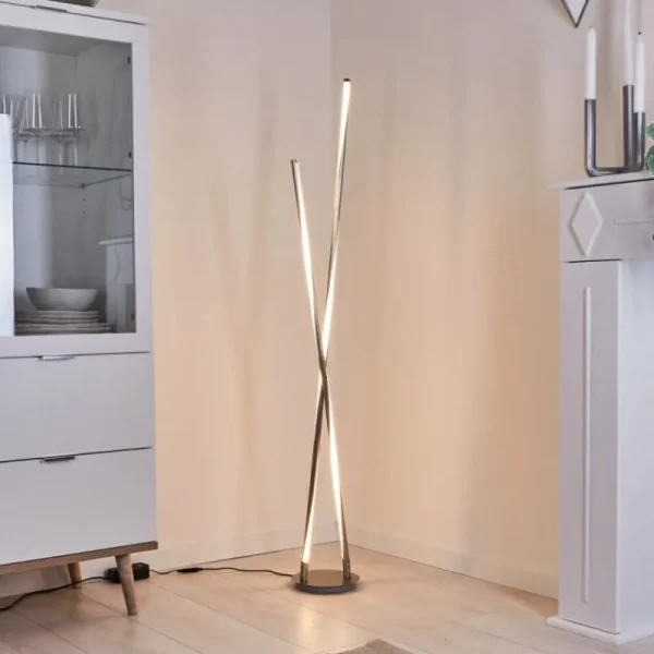 hofstein Lampadaire Concord LED Argenté, 1 lumière* Lampes Modernes