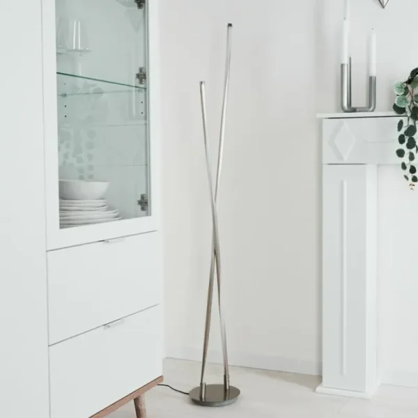 hofstein Lampadaire Concord LED Argenté, 1 lumière* Lampes Modernes