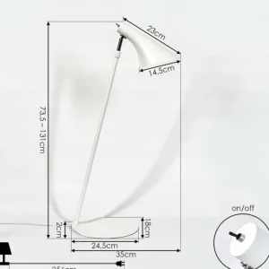 hofstein Lampadaire Corralcay Chrome, Blanc, 1 lumière* Lampes Modernes