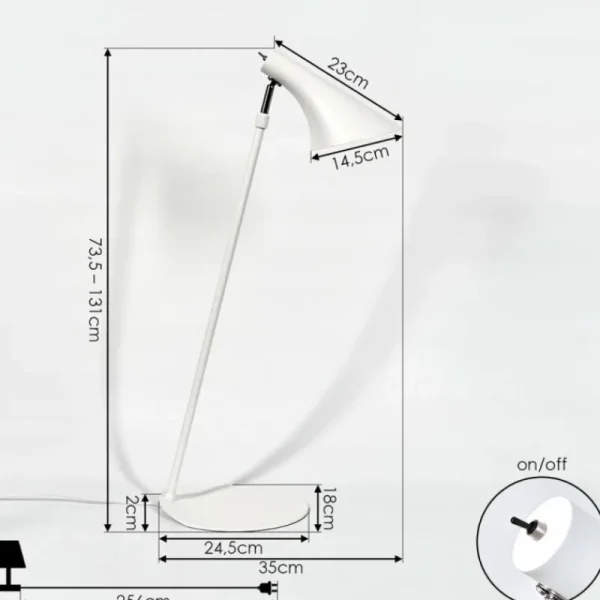 hofstein Lampadaire Corralcay Chrome, Blanc, 1 lumière* Lampes Modernes