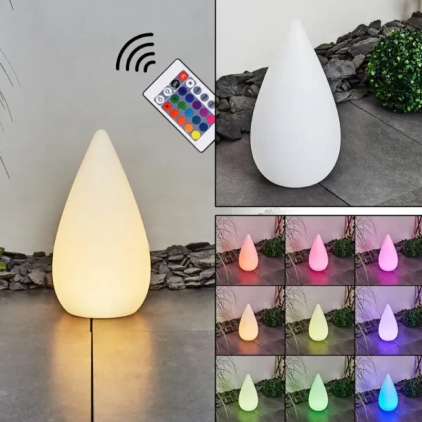 hofstein Lampadaire d'extérieur Bouilli LED Blanc, 1 lumière, Télécommandes, Changeur de couleurs* Lampes Modernes