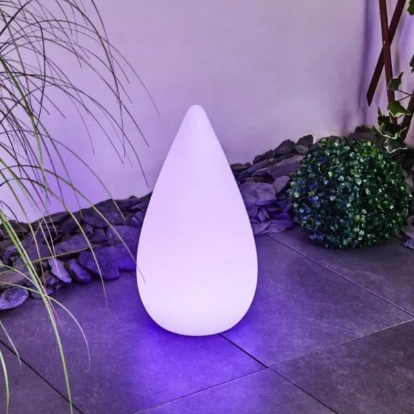 hofstein Lampadaire d'extérieur Bouilli LED Blanc, 1 lumière, Télécommandes, Changeur de couleurs* Lampes Modernes