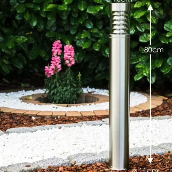 hofstein Lampadaire d'extérieur Dakar Acier inoxydable, 1 lumière* Lampes Modernes