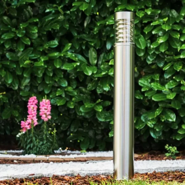 hofstein Lampadaire d'extérieur Dakar Acier inoxydable, 1 lumière* Lampes Modernes