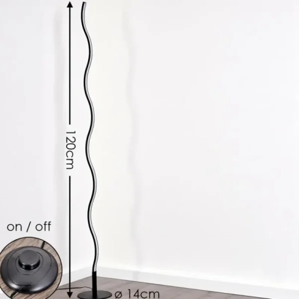 hofstein Lampadaire Dillon LED Noir, 1 lumière* Lampes Modernes