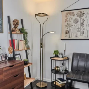 hofstein Lampadaire Donna LED Vieux laiton, 2 lumières* Lampes Modernes
