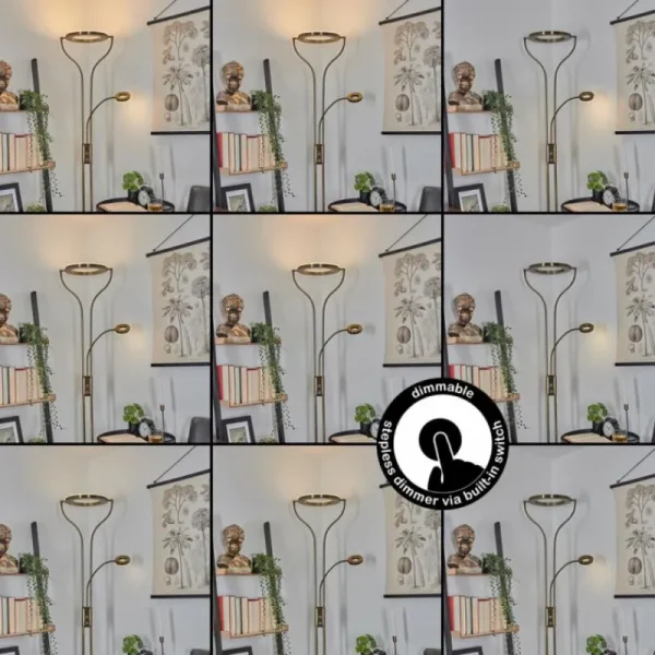 hofstein Lampadaire Donna LED Vieux laiton, 2 lumières* Lampes Modernes