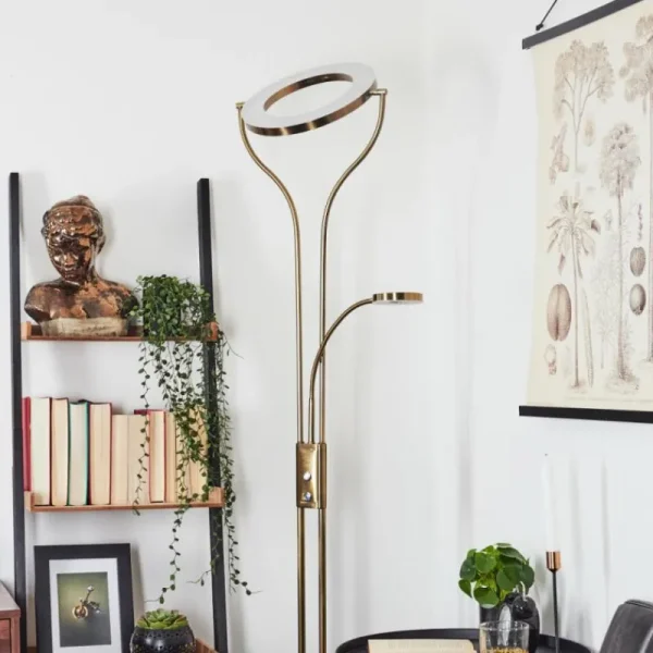 hofstein Lampadaire Donna LED Vieux laiton, 2 lumières* Lampes Modernes