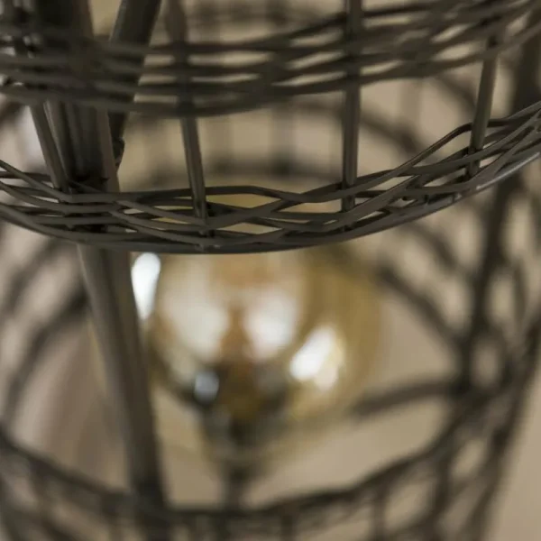 hofstein Lampadaire Gastona Nickel mat, Noir, 2 lumières* Lampes Modernes