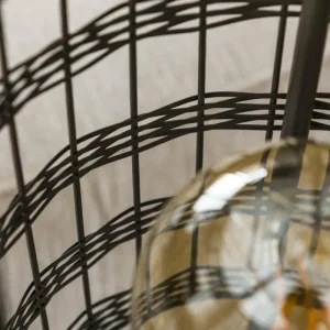 hofstein Lampadaire Gastona Nickel mat, Noir, 2 lumières* Lampes Modernes