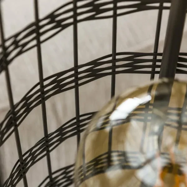 hofstein Lampadaire Gastona Nickel mat, Noir, 2 lumières* Lampes Modernes