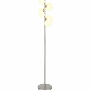 Luminaires Globo Lighting Lampadaire Globo RIHA LED Nickel mat, 6 lumières* Lampes En Verre