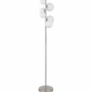 Luminaires Globo Lighting Lampadaire Globo RIHA LED Nickel mat, 6 lumières* Lampes En Verre