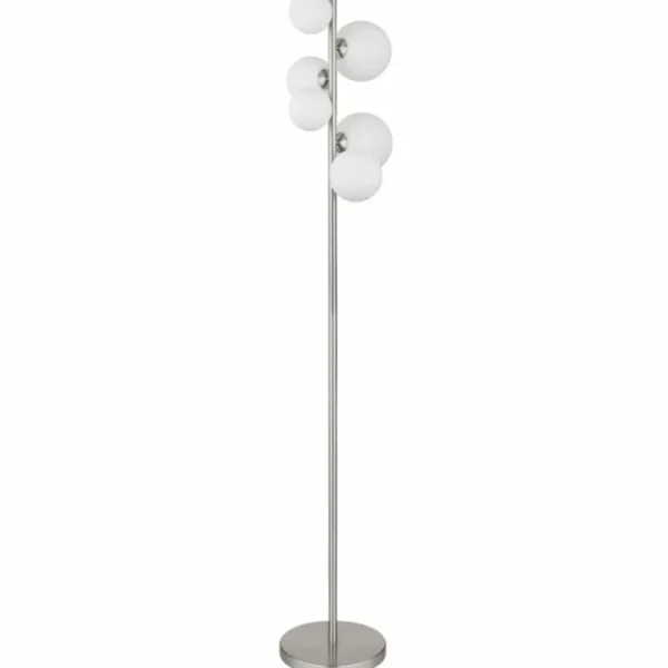 Luminaires Globo Lighting Lampadaire Globo RIHA LED Nickel mat, 6 lumières* Lampes En Verre