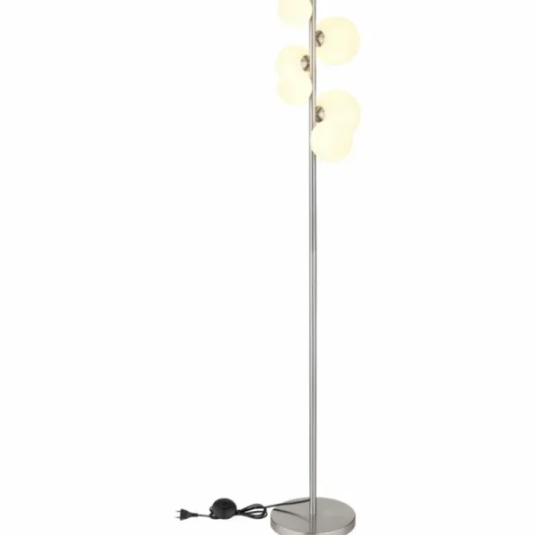 Luminaires Globo Lighting Lampadaire Globo RIHA LED Nickel mat, 6 lumières* Lampes En Verre