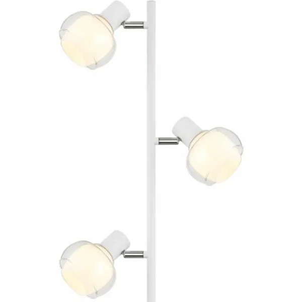 Luminaires Globo Lighting Lampadaire Globo TOKKI Blanc, 3 lumières* Lampes En Verre