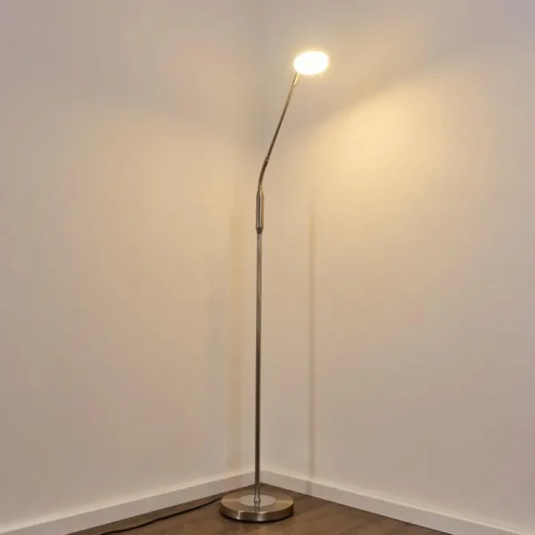 hofstein Lampadaire Gulkana LED Nickel mat, 1 lumière, Changeur de couleurs* Lampes Modernes