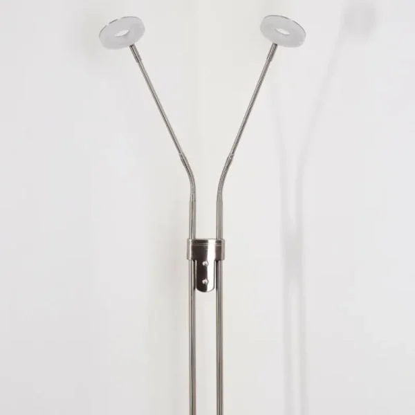 hofstein Lampadaire Gulkana LED Nickel mat, 2 lumières* Lampes Modernes