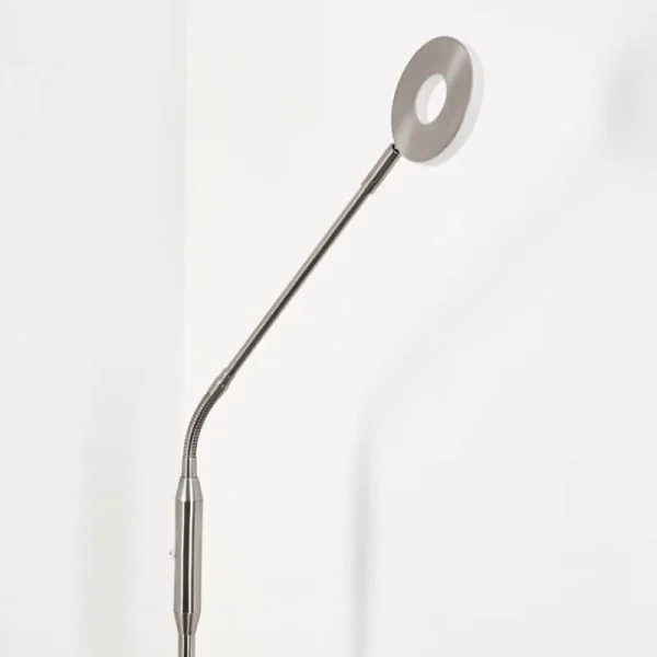 hofstein Lampadaire Gulkana LED Nickel mat, 1 lumière, Changeur de couleurs* Lampes Modernes