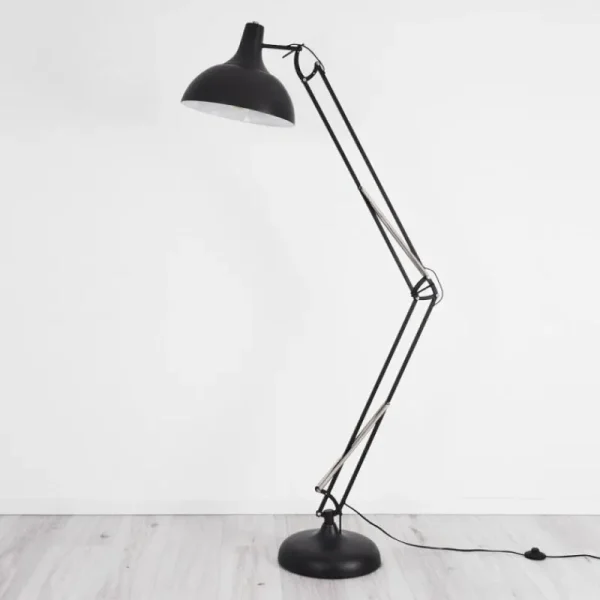 hofstein Lampadaire Hallsta Chrome, Noir, 1 lumière* Lampes Modernes