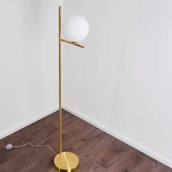hofstein Lampadaire Hogatza Laiton, 1 lumière* Lampes En Verre
