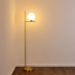 hofstein Lampadaire Hogatza Laiton, 1 lumière* Lampes En Verre