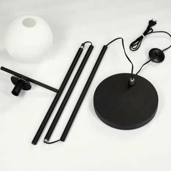 hofstein Lampadaire Hogatza Noir, 1 lumière* Lampes En Verre