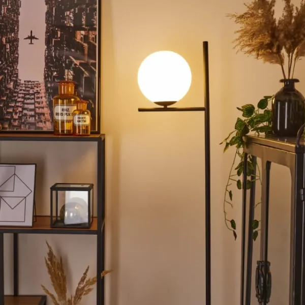 hofstein Lampadaire Hogatza Noir, 1 lumière* Lampes En Verre