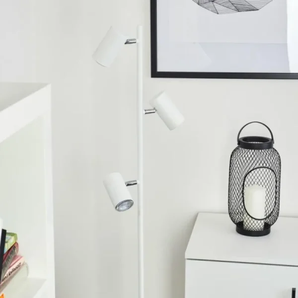 hofstein Lampadaire Javel Chrome, Blanc, 3 lumières* Lampes Modernes