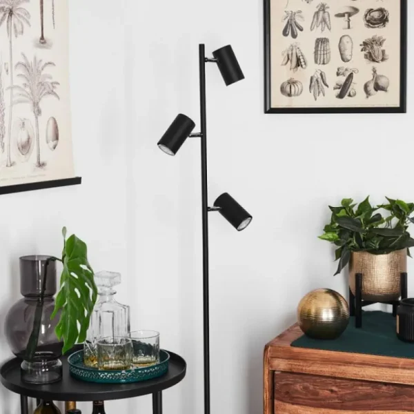 hofstein Lampadaire Javel Chrome, Noir, 3 lumières* Lampes Modernes