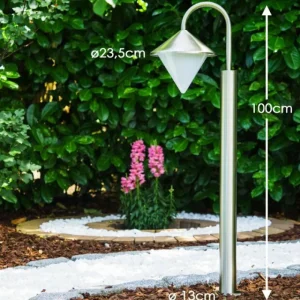hofstein Lampadaire Kasan Acier inoxydable, Blanc, 1 lumière* Lampes Modernes