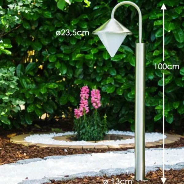 hofstein Lampadaire Kasan Acier inoxydable, Blanc, 1 lumière* Lampes Modernes
