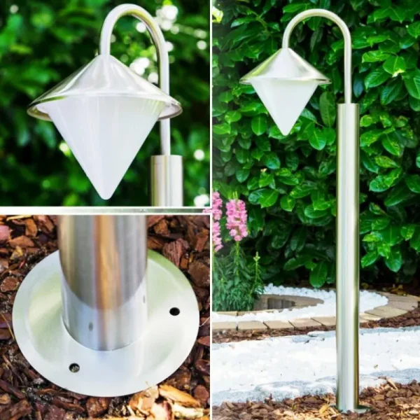 hofstein Lampadaire Kasan Acier inoxydable, Blanc, 1 lumière* Lampes Modernes