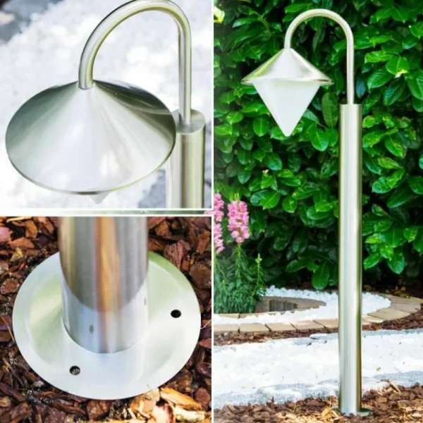 hofstein Lampadaire Kasan Acier inoxydable, Blanc, 1 lumière* Lampes Modernes