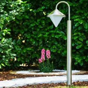 hofstein Lampadaire Kasan Acier inoxydable, Blanc, 1 lumière* Lampes Modernes