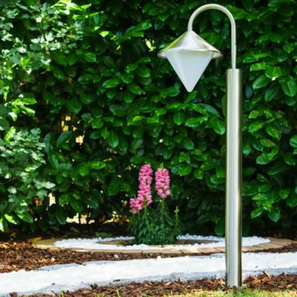 hofstein Lampadaire Kasan Acier inoxydable, Blanc, 1 lumière* Lampes Modernes