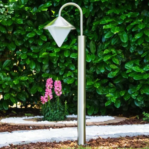 hofstein Lampadaire Kasan Acier inoxydable, Blanc, 1 lumière* Lampes Modernes