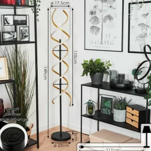 hofstein Lampadaire Khovet LED Noir, 1 lumière* Lampes Modernes