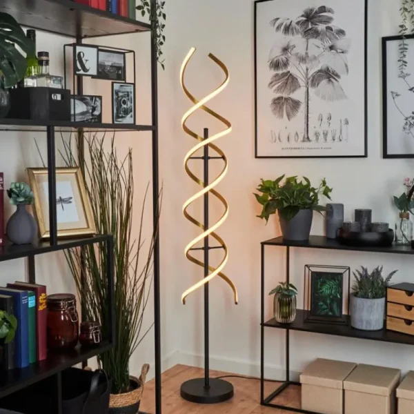 hofstein Lampadaire Khovet LED Noir, 1 lumière* Lampes Modernes