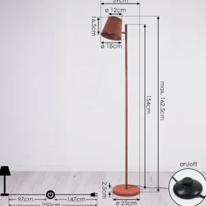 hofstein Lampadaire Lungre Rouille, 1 lumière* Lampes Modernes