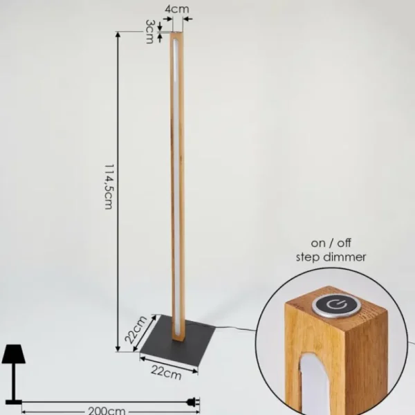 hofstein Lampadaire Madou LED Écru, Noir, 1 lumière* Lampes Modernes